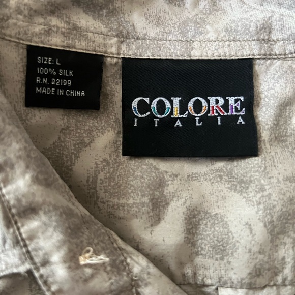 100% Silk Colore Italia Men’s Shirt - Picture 2 of 2
